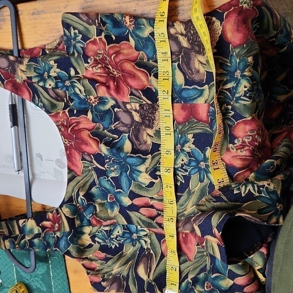 Vintage Floral Linen Dress Y2K Feminine Sexy Flirty Artsy Dark Romance - Picture 15 of 15